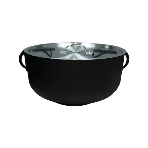 Cast Iron Cooking Pot, 4 Gallon, Flat Bottom, with Aluminum Lid Cast Iron Cooking Pot, 4 Gallon, Flat Bottom, with Aluminum Lid