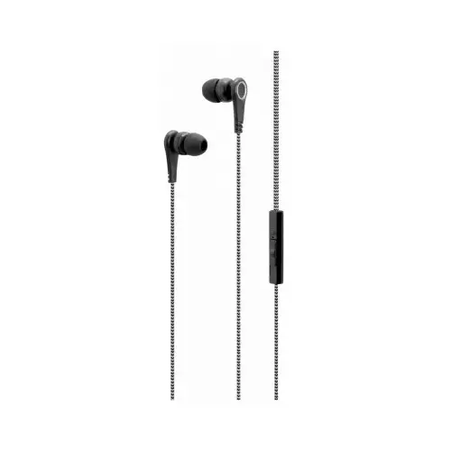 Stereo Earbuds with Mic, Inline Volume, Black Stereo Earbuds with Mic, Inline Volume, Black