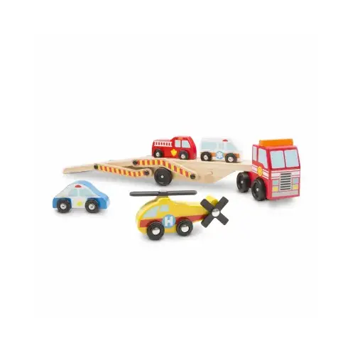 Emergency Vehicle Carrier Wooden Play Set, Ages 3 & Up