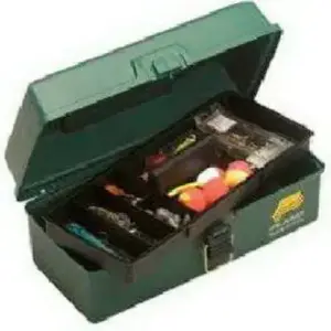 PURE FISHING 1001-03 Tackle Box, 5-Compartment, Green