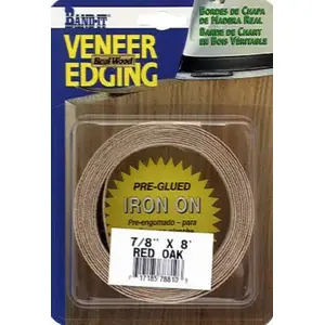 VENEER TECHNOLOGIES 78840 Cherry Real Wood Veneer Iron-on Edgebanding, 7/8-Inch x 8-Ft.