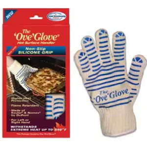 Ove Glove HH50124N Oven Gloves, Kevlar/Nomex Beige/Blue