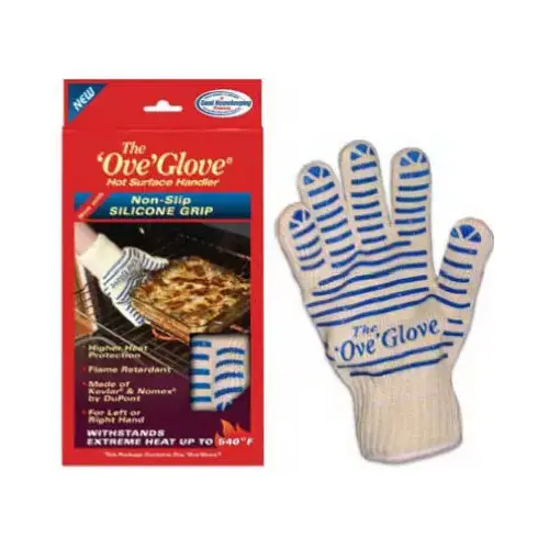 Oven Gloves, Kevlar/Nomex Beige/Blue Oven Gloves, Kevlar/Nomex Beige/Blue