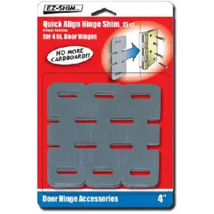 EZ SHIM HS400BP Quick-Align Hinge Shim For 4-In. Hinges pack of 15 Gray