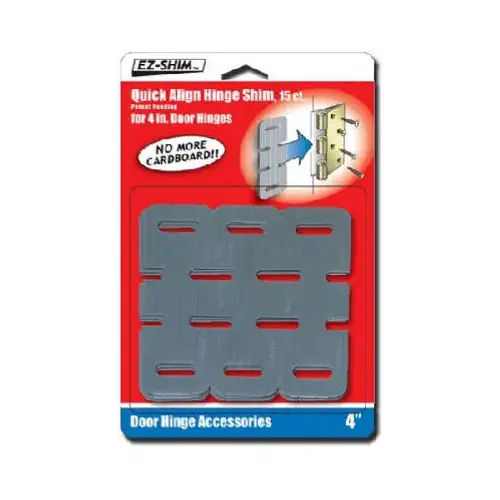 Quick-Align Hinge Shim For 4-In. Hinges pack of 15 Gray