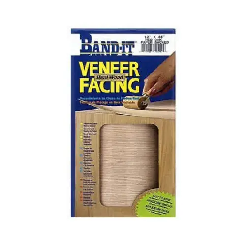 Red Oak Iron-on Real Wood Veneer Facing, 12-Inch x 48-Inch