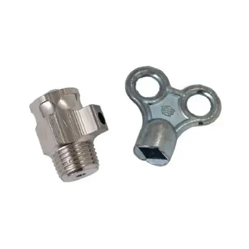 Radiator Air Vent With Key, Chrome Finish - pack of 5 Radiator Air Vent With Key, Chrome Finish - pack of 5