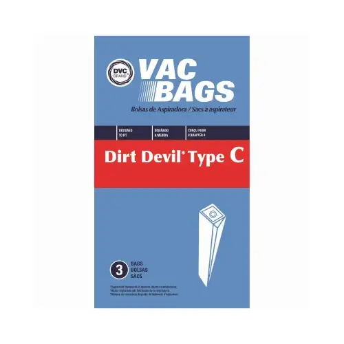 Dirt Devil Style "C" Upright Vacuum Cleaner Bags - pack of 3 Dirt Devil Style "C" Upright Vacuum Cleaner Bags - pack of 3