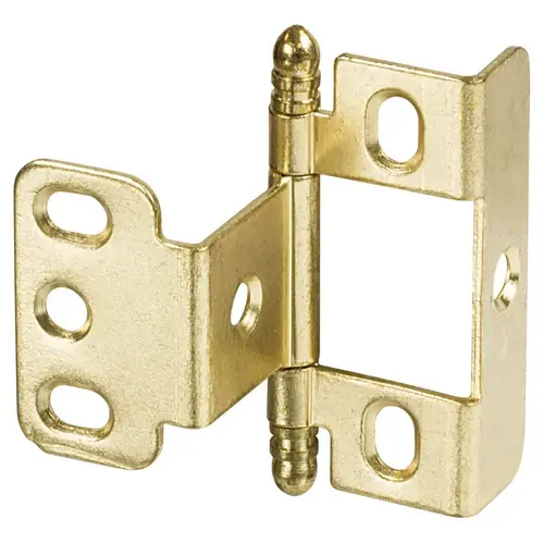 Decorative Butt Hinge, Full Wrap, Non-Mortise, Ball Finial For inset face frame doors, Brass-plated Decorative Butt Hinge, Full Wrap, Non-Mortise, Ball Finial For inset face frame doors, Brass-plated