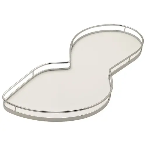 LeMans II Set, for Blind Corner Cabinets Right With soft and self closing mechanisms, with non-slip effect, Swings right, chrome/white, 2 x 45 shape trays Tray: White, Surround: Chrome LeMans II Set, for Blind Corner Cabinets Right With soft and self closing mechanisms, with non-slip effect, Swings right, chrome/white, 2 x 45 shape trays Tray: White, Surround: Chrome