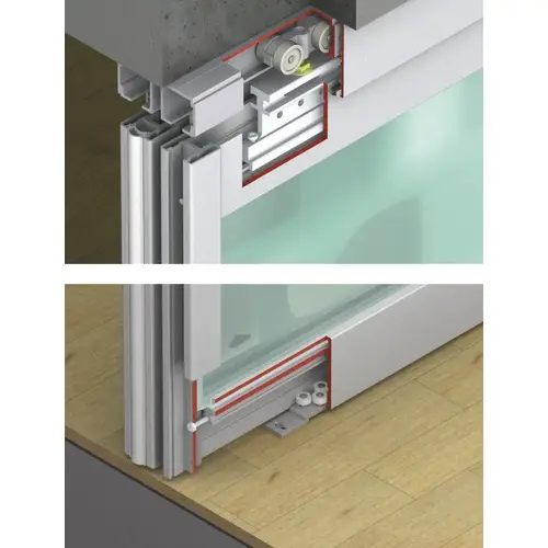 Sliding Door Hardware, Hawa Divido 80 GR, set Rollers: Plastic Suspension cup: Aluminum Guide track: Steel Sliding Door Hardware, Hawa Divido 80 GR, set Rollers: Plastic Suspension cup: Aluminum Guide track: Steel