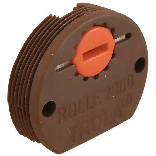 Lower Roller, With Adjustable Steel Spindle For use with flush mount track, Brown Brown