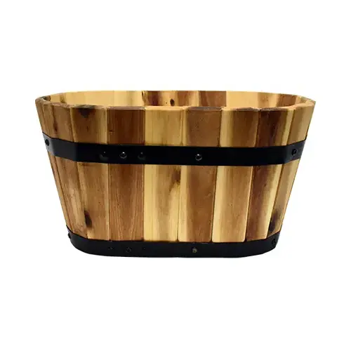 Oval Planter, Wood, 15 x 8-In. - pack of 4 Oval Planter, Wood, 15 x 8-In. - pack of 4