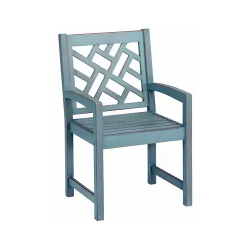 Portland Patio Arm Chair, Blue Distressed Hardwood Portland Patio Arm Chair, Blue Distressed Hardwood