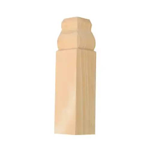 Trim Block Moulding, 4-1/2 in L, 1-1/8 in W, 1-1/8 in Thick, Pine Wood Trim Block Moulding, 4-1/2 in L, 1-1/8 in W, 1-1/8 in Thick, Pine Wood
