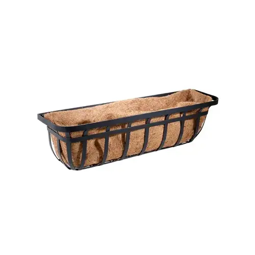Window Planter Trough Basket, Flat Iron Motif, 30-In. Black Window Planter Trough Basket, Flat Iron Motif, 30-In. Black