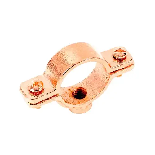Split Ring Pipe Tubing Hanger, Copper Plated, 1/2-In. Split Ring Pipe Tubing Hanger, Copper Plated, 1/2-In.