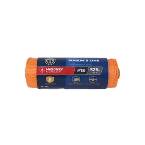 Nylon Mason Line, Twisted, Orange, #18 x 525-Ft. Nylon Mason Line, Twisted, Orange, #18 x 525-Ft.