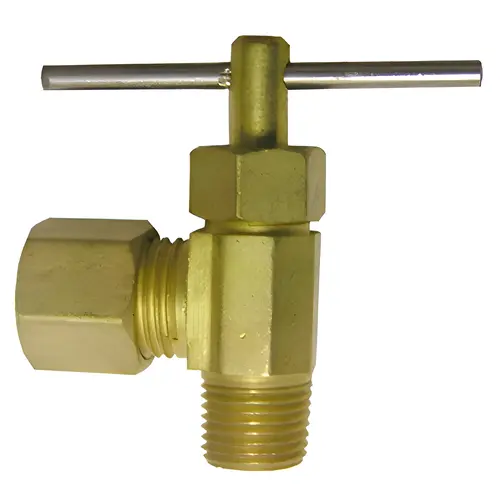 Pipe Fitting, Angle Needle Valve, Brass, 1/4-In. Compression x 1/8-In. MPT - pack of 6 Pipe Fitting, Angle Needle Valve, Brass, 1/4-In. Compression x 1/8-In. MPT - pack of 6
