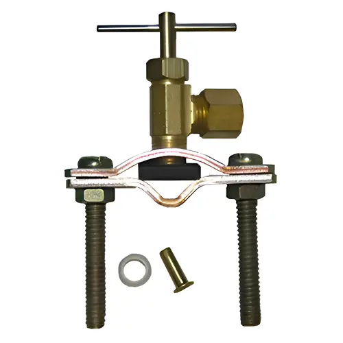 Pipe Fitting, Self Tapping Saddle Needle Valve, Brass, 1/4-In. Compression Outlet - pack of 6 Pipe Fitting, Self Tapping Saddle Needle Valve, Brass, 1/4-In. Compression Outlet - pack of 6