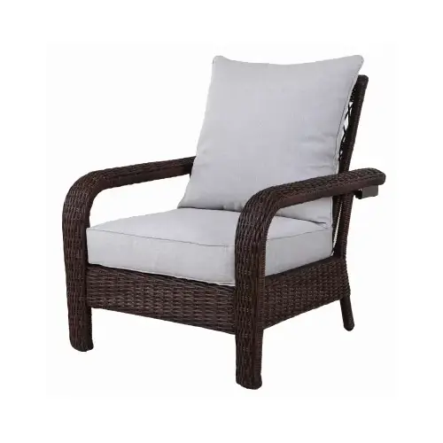 Montego Bay Set of 2 Patio Chairs, Adjustable, Ivory Cushions & Wicker Pair Montego Bay Set of 2 Patio Chairs, Adjustable, Ivory Cushions & Wicker Pair