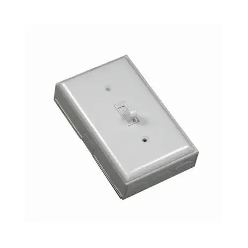 Metal Outlet Box With Switch/Faceplate Switch Kit, White Metal Outlet Box With Switch/Faceplate Switch Kit, White
