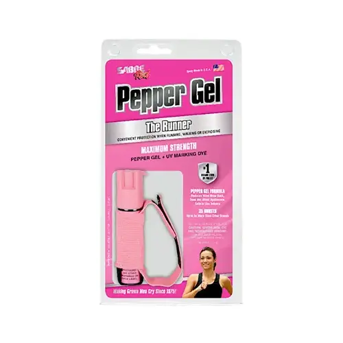 Runner Pepper Gel Spray, Pink Case & Hand Strap, 0.75 oz. Runner Pepper Gel Spray, Pink Case & Hand Strap, 0.75 oz.