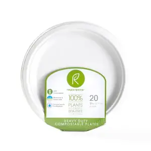 REPURPOSE INC RPR.BP920.MP12 Compostable Plates, 9-In., 20-Ct.