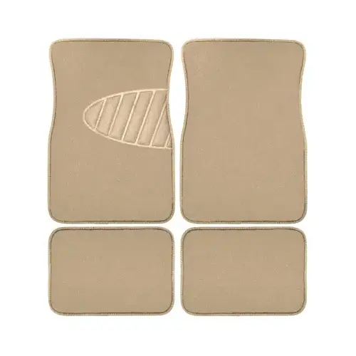 Auto Floor Mats, Tan Carpet With Heal Pad, 4-Pc. Auto Floor Mats, Tan Carpet With Heal Pad, 4-Pc.