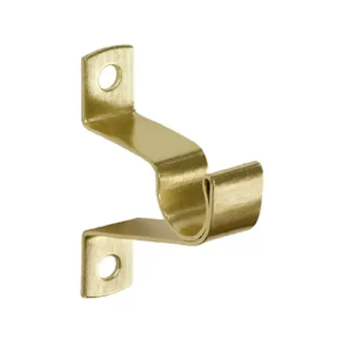 Cafe Curtain Rod Bracket, Brass, 3/4 In. Clearance, 7/16 In. Diameter