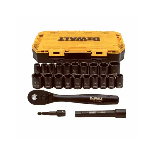 Socket Set, CR-440 Steel, Black Oxide, Specifications: 1/2 in Drive Size Socket Set, CR-440 Steel, Black Oxide, Specifications: 1/2 in Drive Size