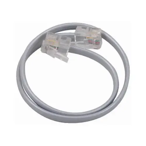 Phone Line Cord, Silver, 12-In. Phone Line Cord, Silver, 12-In.