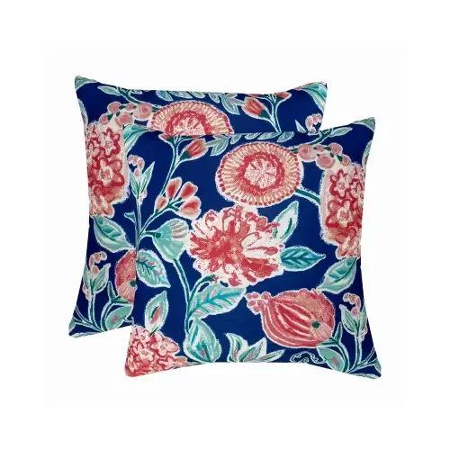 Patio Premiere Outdoor Toss Pillow, Blue Floral, 16 x 16 x 4-In. - pack of 12 Patio Premiere Outdoor Toss Pillow, Blue Floral, 16 x 16 x 4-In. - pack of 12