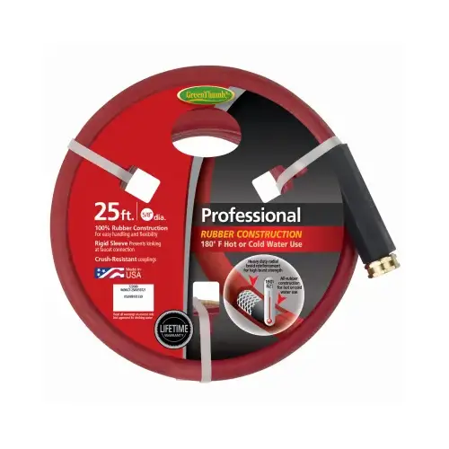 Professional Hot Water Hose, 3-Ply Rubber, 5/8-In. x 25-Ft. Professional Hot Water Hose, 3-Ply Rubber, 5/8-In. x 25-Ft.