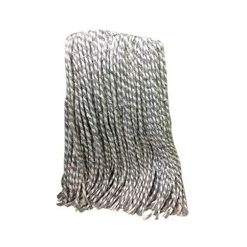 4 Ply Natural Yarn Cotton Mop Head, Cut End, Blue/White Ribbon, Green Seal Certified, 32 oz.