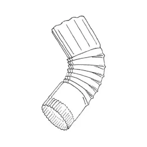 Gutter Elbow, Corrugated Round, 90 Degree, Galvanized, 3-In. Gray Gutter Elbow, Corrugated Round, 90 Degree, Galvanized, 3-In. Gray