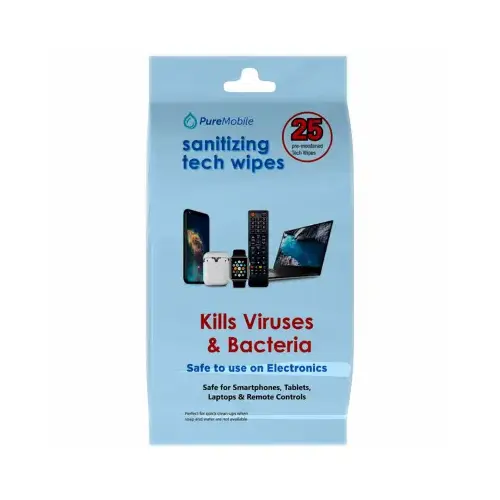 Anti-Bacterial Sanitizing Tech Wipes, For Electronics - pack of 25