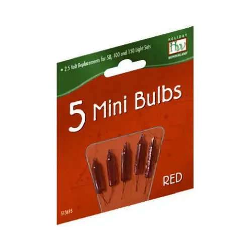 Christmas Lights Replacement Bulb, For 50, 100 & 150-Light Sets, Red, 2.5-Volt Christmas Lights Replacement Bulb, For 50, 100 & 150-Light Sets, Red, 2.5-Volt