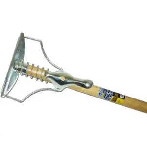 ABCO PRODUCTS 01201 Janitor Style Spring-Lever Wood Mop Handle & Steel Head, 54 In.
