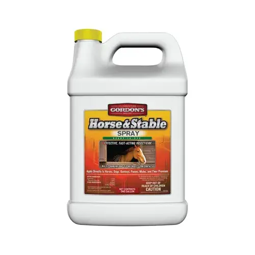 Horse and Stable Spray, Liquid, Yellow, Solvent, 1 gal Horse and Stable Spray, Liquid, Yellow, Solvent, 1 gal