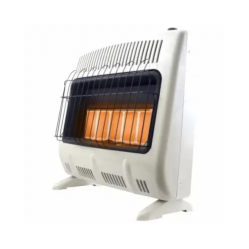 Vent-Free Radiant Dual Fuel Heater, 31 in W, 28.37 in H, 30,000 Btu/hr Heating, White Vent-Free Radiant Dual Fuel Heater, 31 in W, 28.37 in H, 30,000 Btu/hr Heating, White