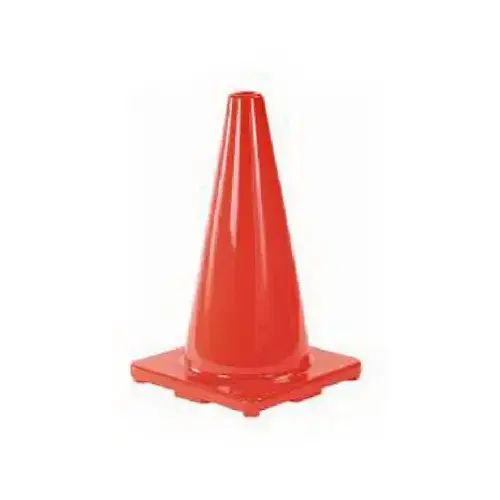 Safety Cone, 18 in H Cone, Bright Orange Cone