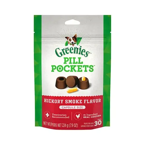 Pill Pockets Capsule Dog Treats, Hickory Smoke Flavor, 7.9-oz. Pill Pockets Capsule Dog Treats, Hickory Smoke Flavor, 7.9-oz.