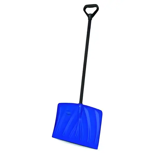Poly-Coated Snow Shovel With D-Grip Handle, Steel Shaft Material, 18" Blade Width, 13" Blade Height, 48" Overall Length