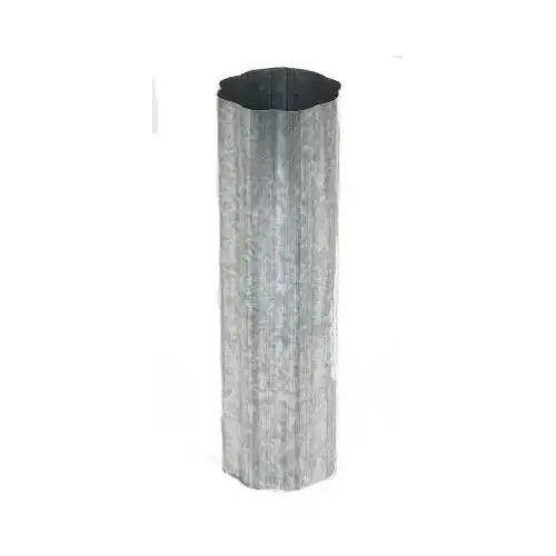 Corrugated Gutter Downspout, Round, Mill Finish Galvanized, 3-In. x 10-Ft. Gray Corrugated Gutter Downspout, Round, Mill Finish Galvanized, 3-In. x 10-Ft. Gray