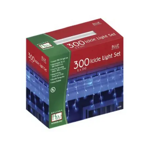 Christmas Icicle Lights Set, Blue, 300-Ct.