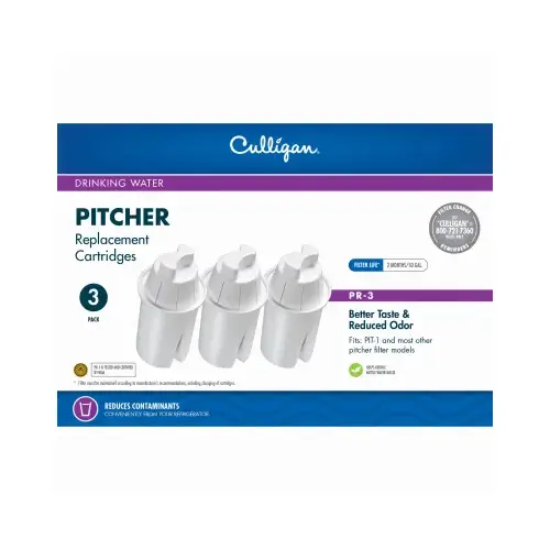 PR Pitcher Replacement Water Filter Cartridge, (3-Pack) PR Pitcher Replacement Water Filter Cartridge, (3-Pack)