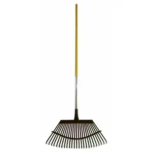 Great States 1A 19-Inch Flex Steel Head Lawn Rake With 48-Inch Comfort Molded-Grip Handle