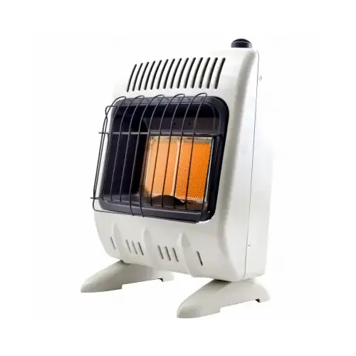 Vent-Free Radiant Dual Fuel Heater, 18-1/4 in W, 23 in H, 10,000 Btu/hr Heating, White Vent-Free Radiant Dual Fuel Heater, 18-1/4 in W, 23 in H, 10,000 Btu/hr Heating, White