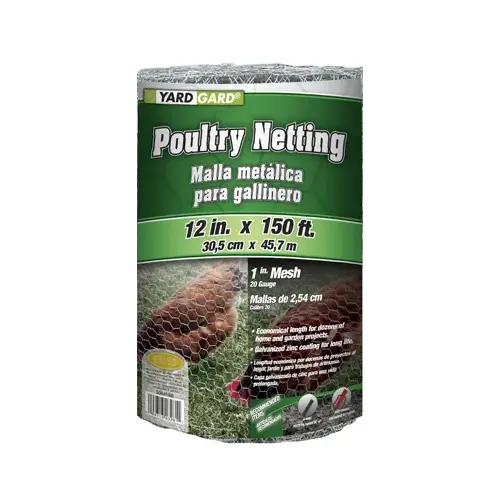 Galvanized Poultry Netting, 1-In. Mesh, 12-In. x 150-Ft. Galvanized Poultry Netting, 1-In. Mesh, 12-In. x 150-Ft.